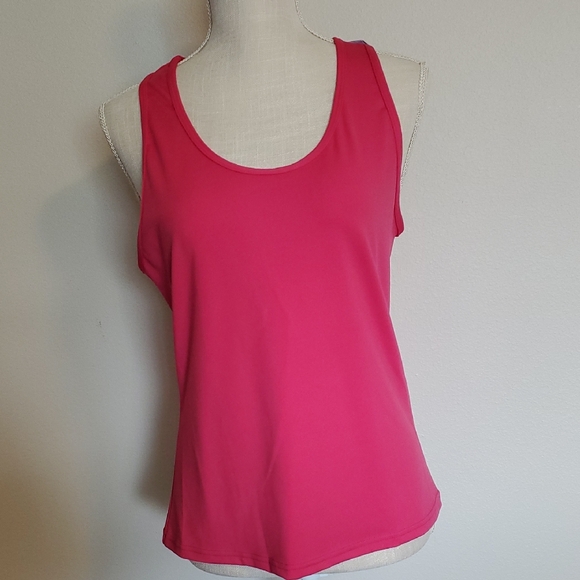 #28) Pop Fit Pink Racer Back Tank Top Size XL - Picture 1 of 7